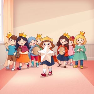 Ilustracja: Dzieci w orszaku idą za gwiazdą