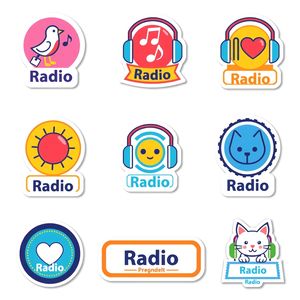 Wydruki 'stacje radiowe' — naklejki / loga