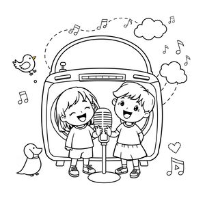 Kolorowanka 'Radio i dźwięki'