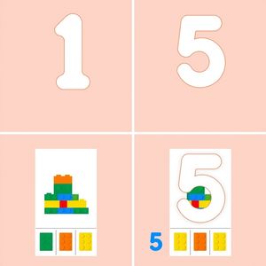 Karty liczbowe 1–5 (klocki)