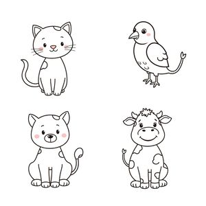 Karty do kolorowania: zwierzątka