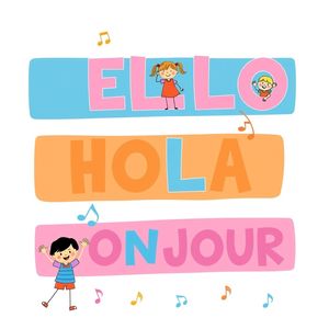 Plakat powitalny: Hello / Hola / Bonjour