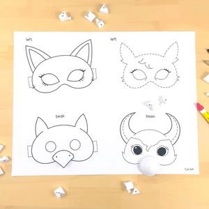 Szablony uszu i masek do wycięcia