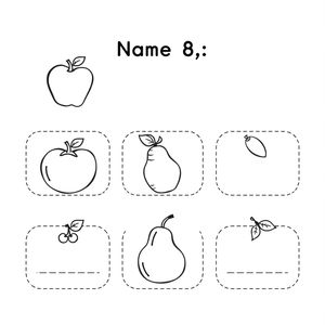 Szablony plakietek z owocami i warzywami