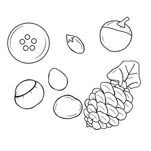 Kolorowanka: guzik i skarby natury