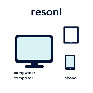 Plakat z prostymi urządzeniami (komputer, tablet, telefon)