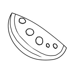 Kolorowanka: prosty plasterek arbuza