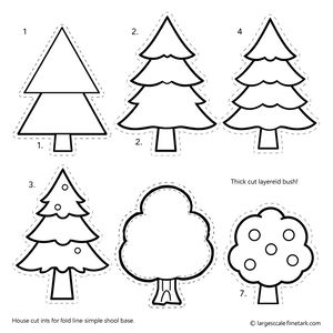 Szablony: Kartonowe drzewka