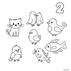 Kolorowanka — Zwierzątka parami