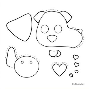 Szablon: Kształty do wycinania (głowa, uszy, oczy, nos, język)