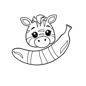 Kolorowanka: Bananowa zebra
