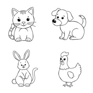 Kolorowanki — proste sylwetki zwierząt