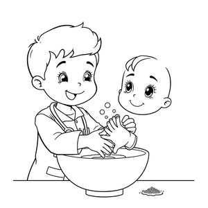 Kolorowanka — Myjemy ręce