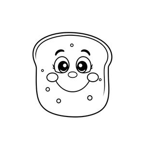 Kolorowanka: uśmiechnięta bułeczka
