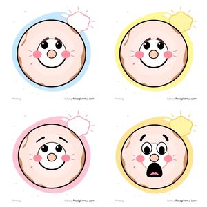 Szablony kart emocji w formie pączków