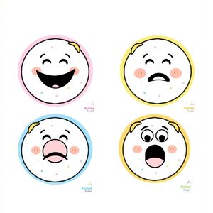 Szablony kart emocji w formie pączków