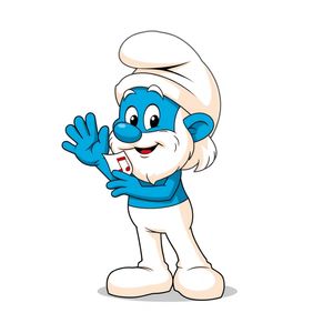 Ilustracja Smerfa do pokazania (figurka/print)