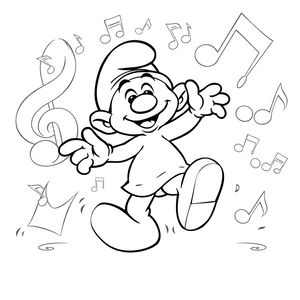 Kolorowanka: Smerfowy taniec