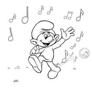 Kolorowanka: Smerfowy taniec