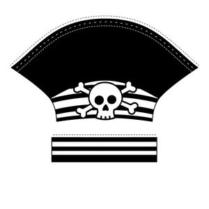 Szablon papierowej czapki pirackiej