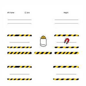 Szablony etykiet: pudełko 'kopalnia' i pojemniki