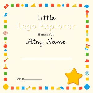Dyplom — Mały Badacz Lego (szablon)
