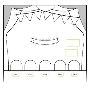 Wzory rekwizytów — scena z kartonu i chustki