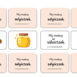 Etykiety do prac plastycznych „Mój miodowy słoiczek”