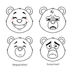 Karty emocji – kolorowanki (radość, smutek, złość, zdziwienie)