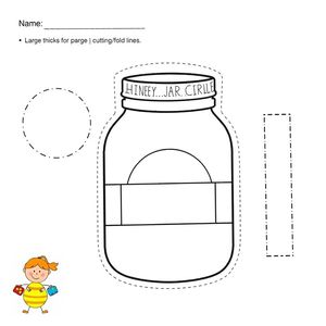 Szablon słoika – wycinanka i kółka (praca plastyczna)