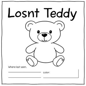 Plakat zgubionego pluszaka (szablon)