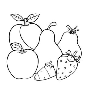 Kolorowanka - proste owoce dla malucha
