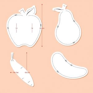 Szablony dużych owoców na karton (do wycięcia)