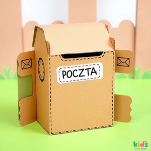 Skrzynka pocztowa — dekoracja z kartonu (szablon)