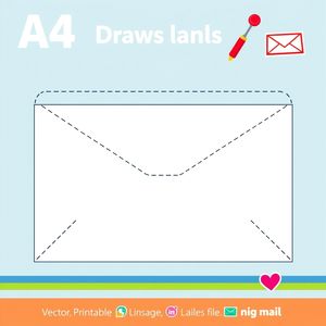 Szablon papierowej koperty do składania