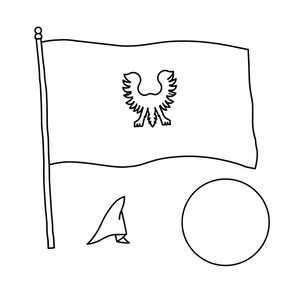 Kolorowanka — proste formy: chorągiewka, wstążka, piłeczka