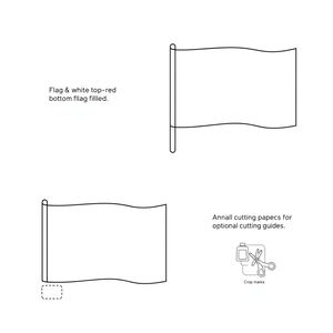 Szablon małej papierowej chorągiewki (do druku)