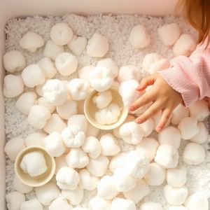 Ilustracja sensorycznego "śniegowego" pudełka