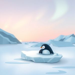 Scena relaksacyjna — "Pingwin na lodzie"