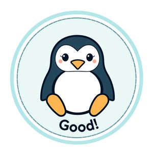 Szablon naklejki/stempelka — znaczek pingwina