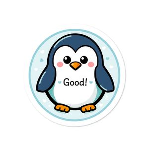 Szablon naklejki/stempelka — znaczek pingwina