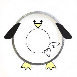 Szablon pingwina z talerzyka (do wycięcia)