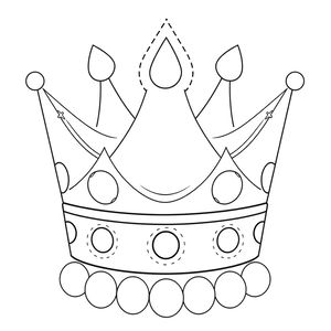 Kolorowanka — korona do pokolorowania