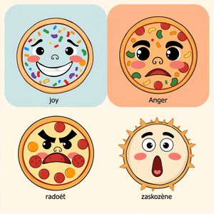 Przykładowe pizze z emocjami (4 obrazy)