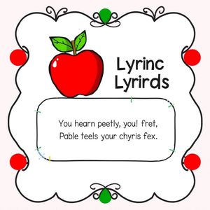 Karta z krótką piosenką o jabłku (do wydruku)