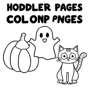 Kolorowanki: dynia, duch, kot (proste kontury)