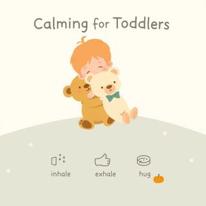 Plakat uspokojenia: Oddechy i przytulanie misia