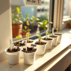 Zdjęcie referencyjne — Parapet z sadzonkami