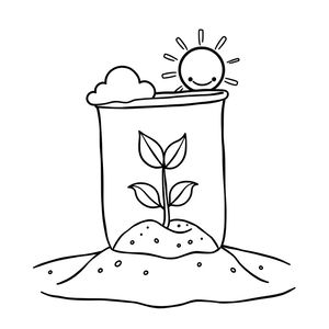 Kolorowanka — Mały ogrodnik i chmurka