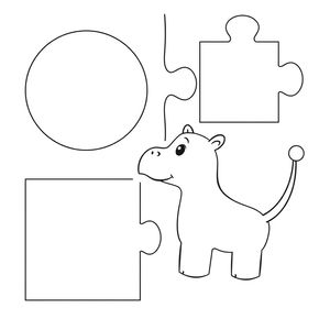 Szablony konturów elementów puzzli